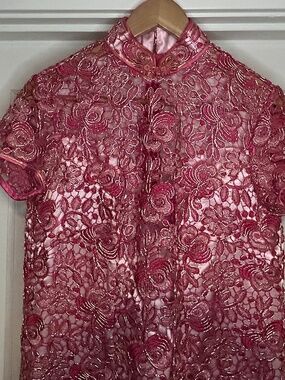 Pink Lace Cheongsam (Qipao) Dress